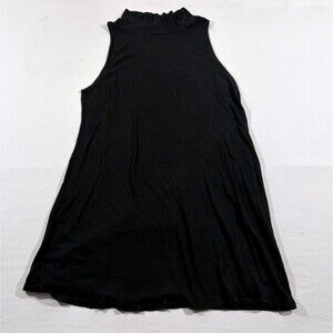 Free People Womens Black Sleeveless High Neck Dress Boho Grunge Skater Sz S
